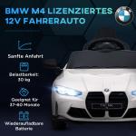 Elektrisk Barnbil BMW M4 med Ljud, Ljus och Fjärrkontroll, 3–5 km/h, för 3–5 År, Vit