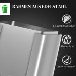 Soptunna med 3 Fack om 20 L för Källsortering med Soft-close Lock Hållbar och Elegant Silver Rostfritt Stål 60 L