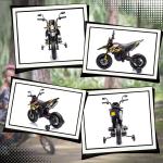 Elmotorcykel Barnmotorcykel Gul av Plast och Metall för Barn 3-8 År 12V Fordon med Musik och Träningshjul 30 kg