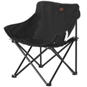 Campingstol Fällstol med Sidficka Svart av Oxford Tyg och Stål för Pool och Strand Hopfällbar Trädgårdsstol med Bärväska
