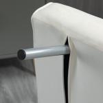 Bäddsoffa Schäslong Kräm av Polyester och Trä för Vardagsrum 3-i-1 Gästsäng med Armstöd Hopfällbar Madrass 65 x 69 x 80 cm