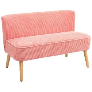 2-sits Soffa, Elegant Scandi Design, Massiv Träram, upp till 150 kg, Rosa, 117 x 56,5 x 77 cm