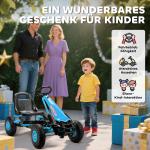 Trampbil Go-kart Blå Metall och Plast för Barn 3-8 År Trampfordon med Justerbar Sits och Handbroms Säker och Rolig Lek