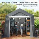 Garagetält med Rullport och Ventilationsfönster för Bilar Hållbar och Vattentät Mörkgrå Polyester och Stål 3 x 3 m