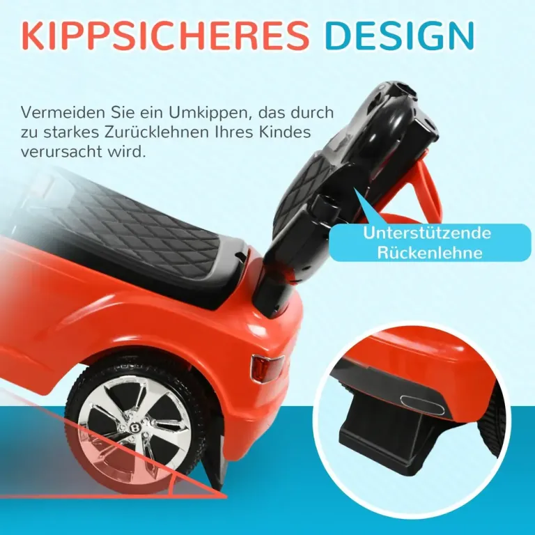 Åkbil Gåbil Röd av Plast för Barn 1-3 År 3-i-1 Barnbil