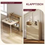 Matbord Hopfällbart Ekfärgad Spånskiva för Kök och Små Utrymmen Industriell Design med Hylla Platsbesparande 78,5x91x93 cm
