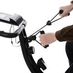 Motionscykel 2 i 1 Cykeltränare Hemmatränare Hopfällbar 8 Nivåer Justerbart Magnetiskt Motstånd med 1 Par Spännlina