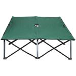 Dubbel Campingsäng med Bärväska, Hopfällbar Tältsäng för 2 Personer, Robust Extrasäng för Utomhusbruk, Grön/Svart, 193 x 125 x 40 cm