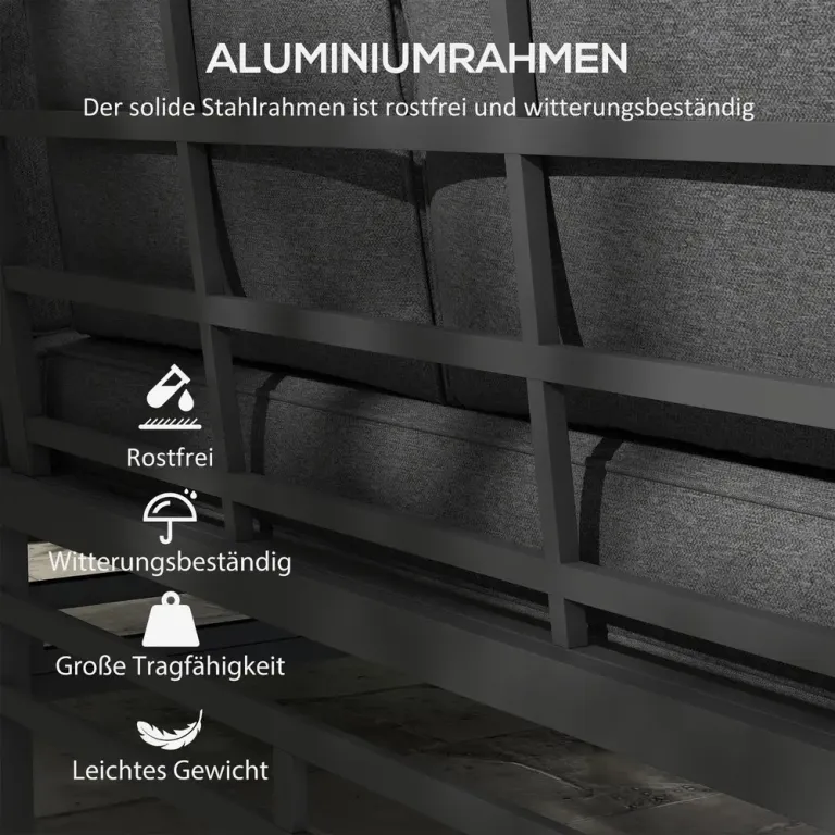 Trädgårdsmöbler Loungeset Grå av Rotting och Metall 5 Delar