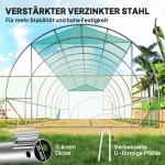 Växthus Filmtunnel med 12 Fönster Grön av PE Plast för Trädgård Vintertätt Tomathus med Rulldörr och Markankare 6 x 3 x 2 m