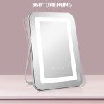 Sminkspegel Bordsspegel Vit av Glas och Plast för Sminkbord LED Spegel med 3 Ljusfärger och 10x Förstoring