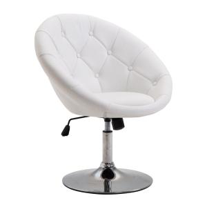 Arbetspall Svängbar Förkromad Höjdjusterbar PU och Stål för Kontor och Verkstad Svart Vit 56 X 71 X 78-90 Cm