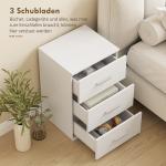 Sängbord med Lådor Klassisk Vit MDF för Sovrum 3 Lådor Förvaring Modern Design Robust Nattduksbord