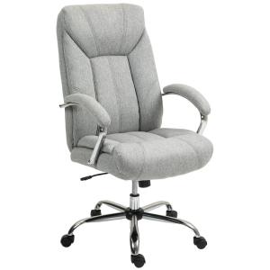 Kontorsstol Skrivbordsstol Ljusgrå av Nylon och Metall för Kontor Ergonomisk Snurrstol med Nackstöd 65 x 78 x 110-118 cm