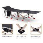Campingsäng Hopfällbar Säng Svart av Oxford Tyg och Stål för Camping och Utomhusaktiviteter Robust med Bärväska 190 x 68 x 52 cm