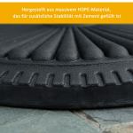 Rund Parasollfot i Cement, Stabilt Paraplystativ för Trädgårdsparasoll, Passar Stångdiameter 35-48 mm, Svart, 49 cm, 14 kg