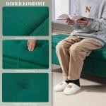 Bänk Sängbänk Grön av Sammet och Metall för Sovrum och Hall Stoppad Förvaringsbänk med Metallben 120 x 44 x 44,5 cm