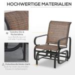 Gungstol i Textilene med Stålram, Bekväm Relaxstol för Uteplatsen, Väderbeständig Design för Avkoppling, Brun, 62 x 75 x 91,5 cm