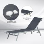 Trädgårdssolstol Relaxstol 5-Nivå Ryggstöd Svart Metall för Trädgård och Terrass 170 X 58 X 97 Cm