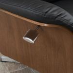 Relaxstol TV-stol med Pall Svart av Konstläder för Komfort och Avkoppling Vridbar Liggstol Lastkapacitet upp till 150 kg Ergonomisk Design
