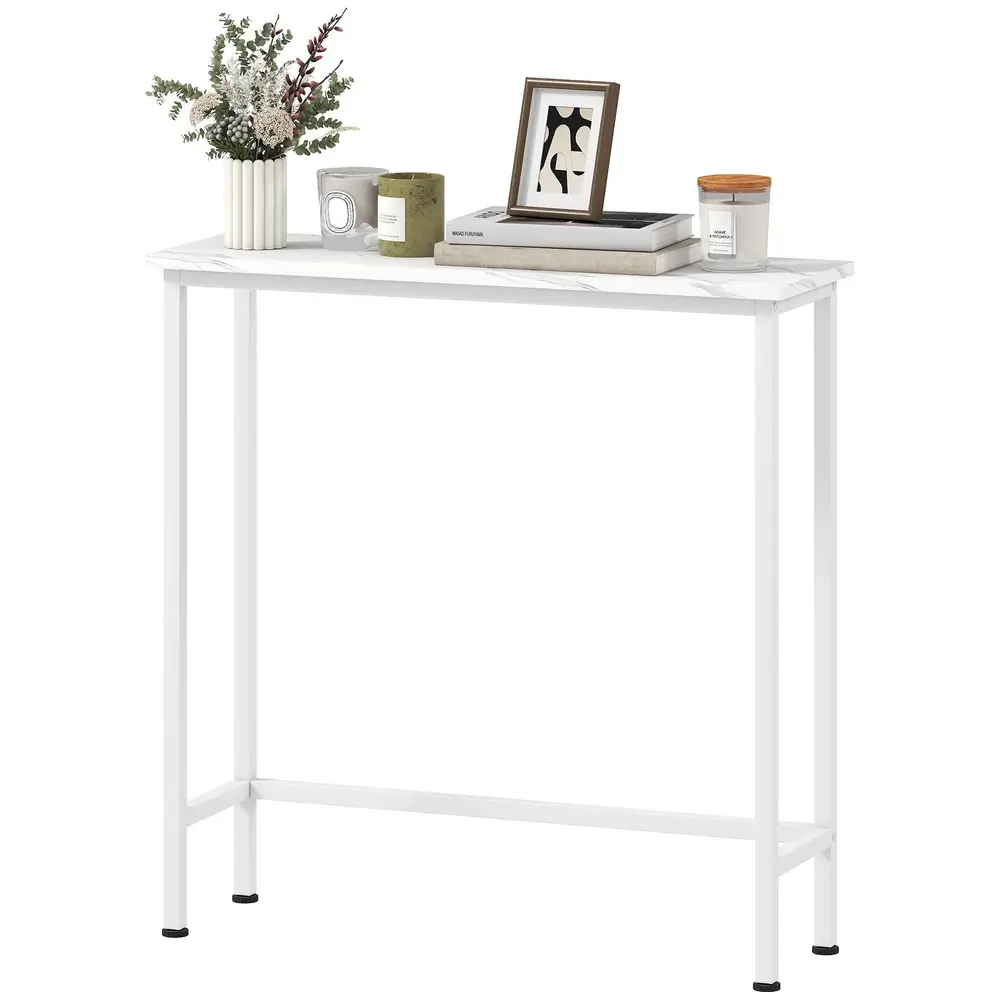 Konsolbord Hallbord med Fotkuddar och Tippskydd 75x24x76 cm
