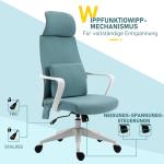 Ergonomisk Kontorsstol med Massagefunktion Höj- och Sänkbar Bekväm Skrivbordsstol Blå