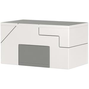Barnhylla Leksaksförvaring Ljusgrå av MDF för Barnrum 4-Vånings Hylla med 2 Förvaringslådor 67 x 29 x 98 cm