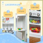 Lekkök med Telefon, Svarta Tavlan, Mikrovågsugn, Spis, Diskbänk och Iskubsmaskin, för 3–8 År, Vit