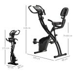 Motionscykel 2 i 1 Cykeltränare Hemmatränare Hopfällbar 8 Nivåer Justerbart Magnetiskt Motstånd med 1 Par Spännlina
