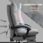 Kontorsstol Skrivbordsstol Mörkgrå av Tyg och Metall för Kontoret Ergonomisk med Massagefunktion Höj och Sänkbar Bekväm