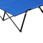 Dubbel Campingsäng med Bärväska, Hopfällbar Tältsäng för 2 Personer, Robust Extrasäng för Utomhusbruk, Blå/Svart, 193 x 125 x 40 cm