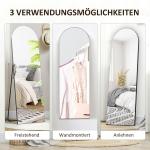 Helfigursspegel Väggspegel Stående Spegel med Stativ Bågdesign Svart av Glas och Metall för Vardagsrum och Sovrum 150 x 50 cm