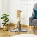 Klösträd med Jute-Rep, Kompakt Klösmöbel med Leksak, Rolig Aktivitet och Klovård för Katter, Grå, 79 cm