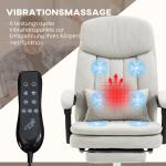 Kontorsstol med Massage-, Värme- och Ergonomisk Funktion, Krämvit, 66 x 67 x 110–118 cm