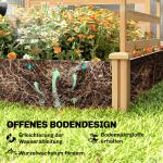 Odlingslåda med Spaljé Naturfärgad Trä för Trädgård och Uteplats Blomlåda med 3 Sektioner och Klätterstöd Rymlig Plantering 240x125x102 cm