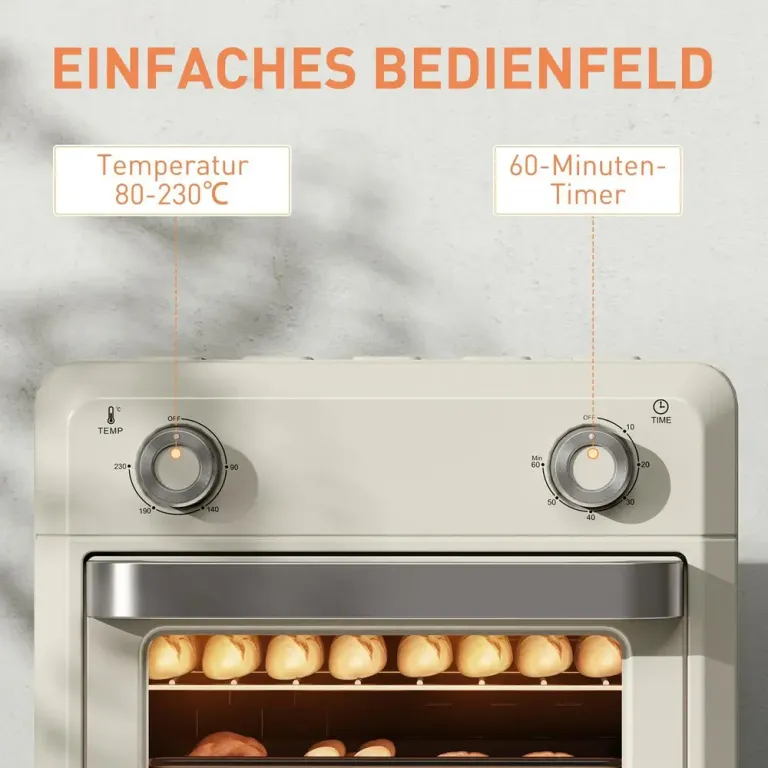 Miniugn och Varmluftsfritös 10 l 1000 w med Timer, Cremevit