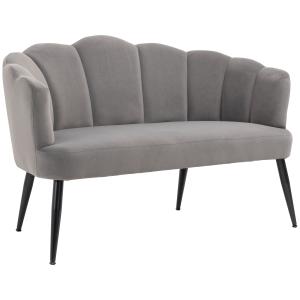 2-sits Soffa, Tvåsits Fåtölj i Modern Design, upp till 160 kg, Grå, 132 x 66 x 80 cm