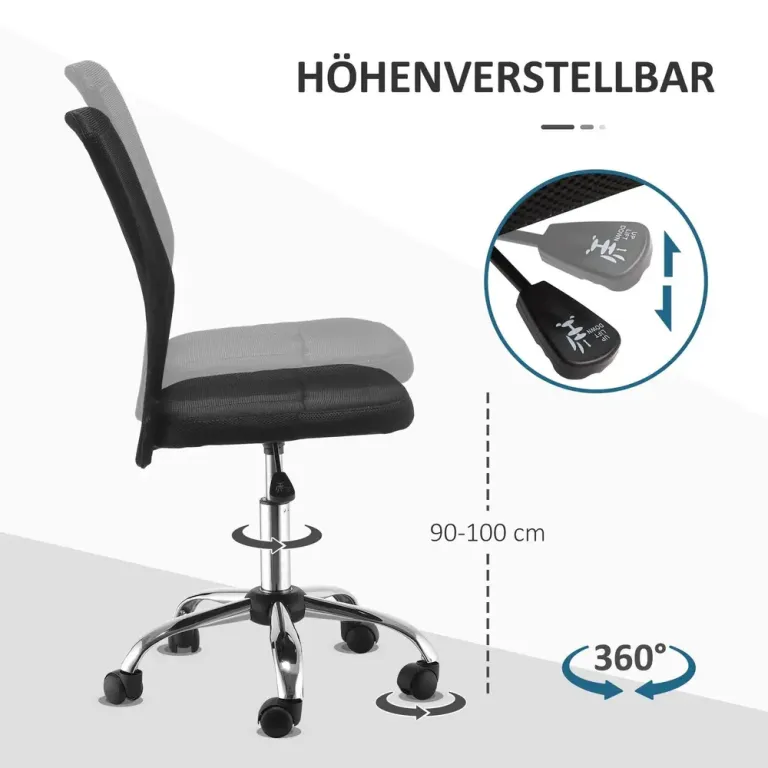 Kontorsstol Svart av Tyg och Metall och Hem