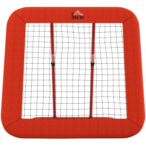 Rebounder Fotbollsnät Röd av Metall och Nät för Bollsport Hopfällbar och Justerbar Rebound Vägg
