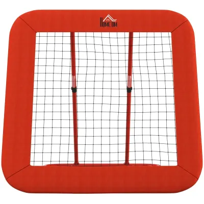 Rebounder Fotbollsnät Röd av Metall och Nät för Bollsport