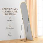 Helspegel med Modern Ram för Sovrum och Hall i Fristående Design Ergonomisk och Elegant Guld Glas och Metall 50 x 1,5 x 161,5 cm