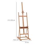 Staffli Studio Staffli Bokträ Höjd- och Vinkeljusterbar med Förvaringsfack Natur 53 X 50,5 X 171-230 Cm