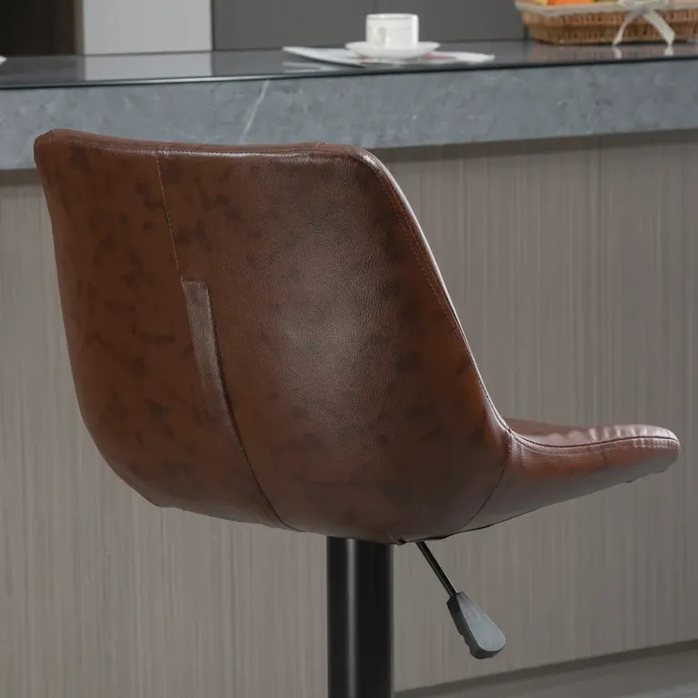 Barstolar Bänkpallar Set om 2 Brun 44 x 49 x 90-110 cm