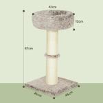 Klösträd Skrapstolpe Brun av Sisal och Plysch för Katter upp till 6 kg med Säng och Tjock Stam 87 cm