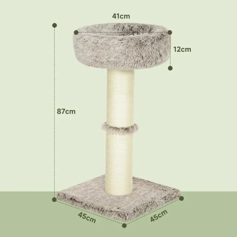 Klösträd Klöspelare Brun av Sisal och Plysch 87 cm