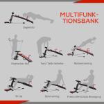 Sit Up Bench Justerbar Magtränare Träningsbänk Vadderad upp till 120 Kg för Effektiv Magträning Röd Svart 166 X 53 X 52-60 Cm