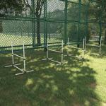 Agility Häckset Hundträning 4 Häck och Slalomstänger Plast för Aktiv Hundträning Vit 99 X 65 X 94 Cm