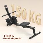 Roddmaskin och Roddmaskin för Hemmet med LCD-monitor och Sittkudde Hållbar och Stabil Svart Stål upp till 150 kg för Motion och Träning