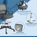 Ergonomisk Kontorsstol med Armstöd, Justerbart Fotstöd och Mesh-överdrag, Grå