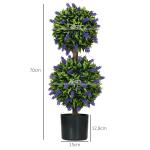 Konstgjorda Växter Lavendel Lila Grön av Plast för Vardagsrum och Trädgård Set om 2 UV-Beständig Växt i Blomkruka 70 cm